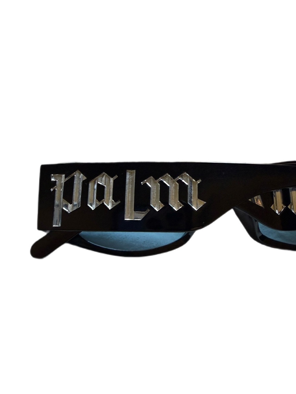 Palm Angels Black Sunglasses with Silver Logo Accent